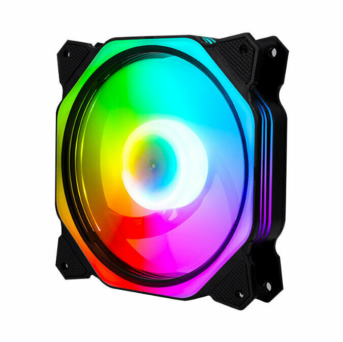 Computer case LED color-changing radiator Large air volume silent cooling fan (Rubik's Cube internal and external light Argb (5V Shenguang motherboard synchronization))