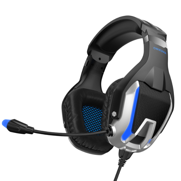 ONIKUMA K12 Over-Ear Gaming Headset PC PS4 Compatible Gaming Headset (Black & Blue)
