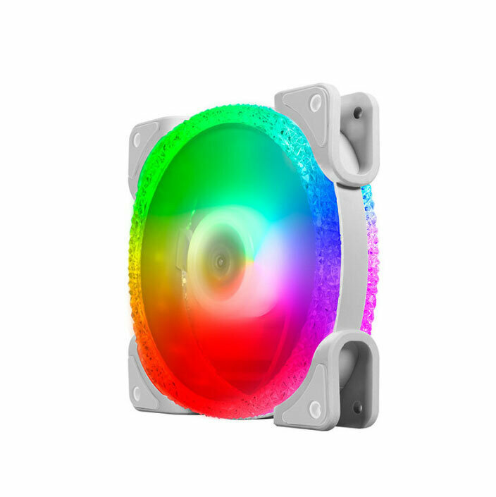 Computer Case Cooler ARGB Optical Case Fan Radiator (Ice Diamond RGB (White))