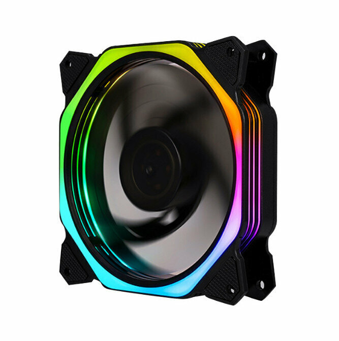 Computer case LED color-changing radiator Large airflow silent cooling fan (Rubik's Cube external light Argb (5V Shenguang motherboard synchronization))