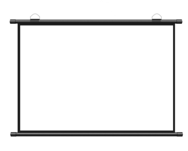 Home mobile office wall-mounted curtain simple hook projection screen non-punching portable projector screen 150 inch 16:9 wall-mounted screen white plastic