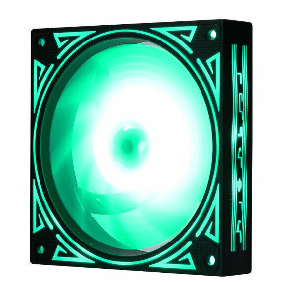 Computer Case RGB Color Changing Radiator Large Airflow Silent Cooling Fan (Green)