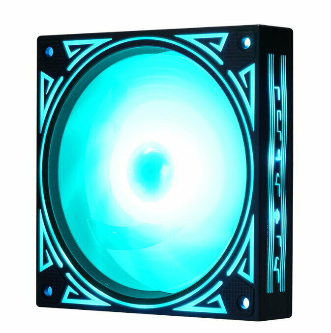 Computer Case RGB Color Changing Radiator Large Airflow Silent Cooling Fan (Ice Blue