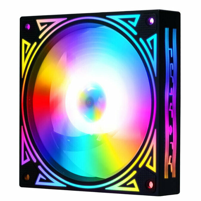 Computer Case RGB Color Changing Radiator Large Air Volume Silent Cooling Fan (Rainbow Color)