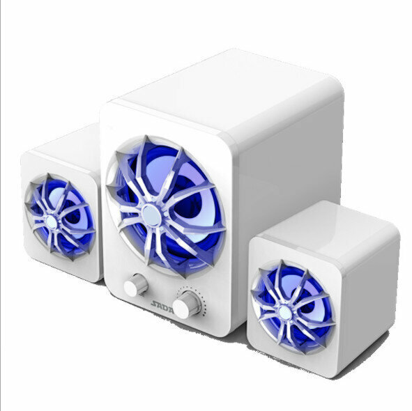 Computer Audio, Mini USB Desktop, Mobile Phone, Laptop Speaker (White Breathing Light)