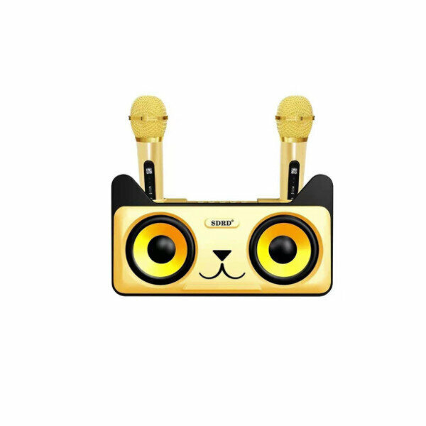 Dual-microphone Bluetooth subwoofer (gold)