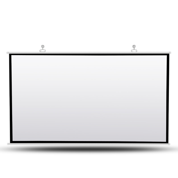 Wall-mounted projector screen White plastic home HD projector 3D hook screen (white plastic 100 inch 16:9)