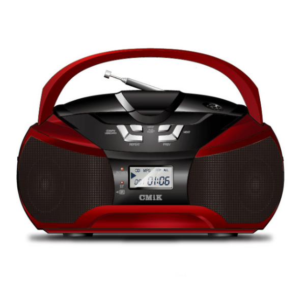 Portable CD Player, CD Player(Black, 24.8*24*14cm)