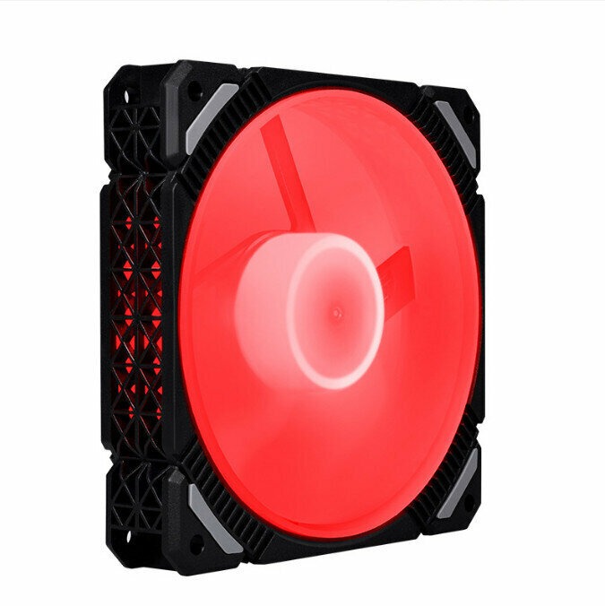 Computer case RGB color-changing radiator Large airflow silent cooling fan (black frame red (small 3pin + large 4pin))