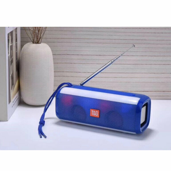 Bluetooth color light dual speaker speaker (blue)
