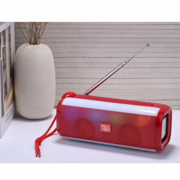 Bluetooth color light double speaker speaker (red)