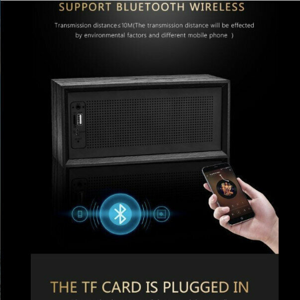 Retro Wood Bluetooth Speaker (Black)