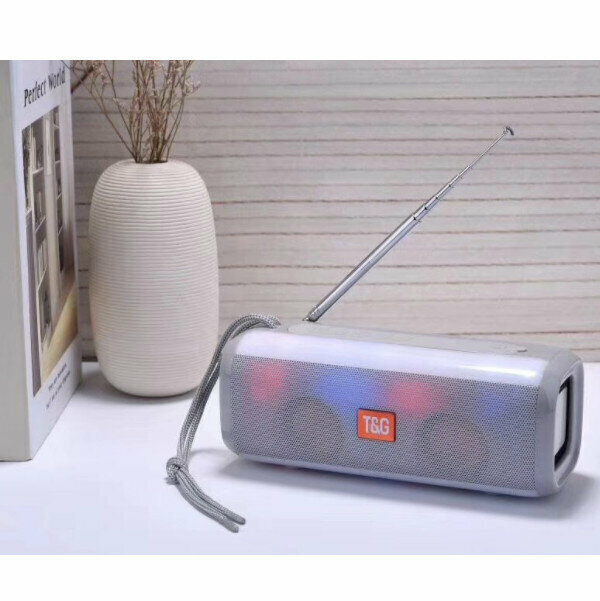 Bluetooth color light double speaker speaker (gray)