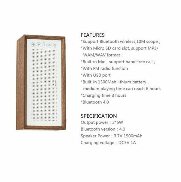 Retro wood bluetooth speaker (light wood)