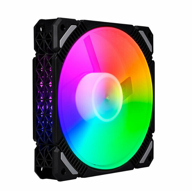 Computer case RGB color-changing radiator Large airflow silent cooling fan (black frame color (small 3pin + large 4pin))