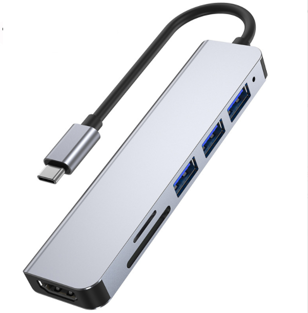 Hub USB3.0 Card Reader Expansion for MacBook Apple Docking Station (6in 1 TypeC to HDMI+USB3.0*1+2.0*2+SD+TF)