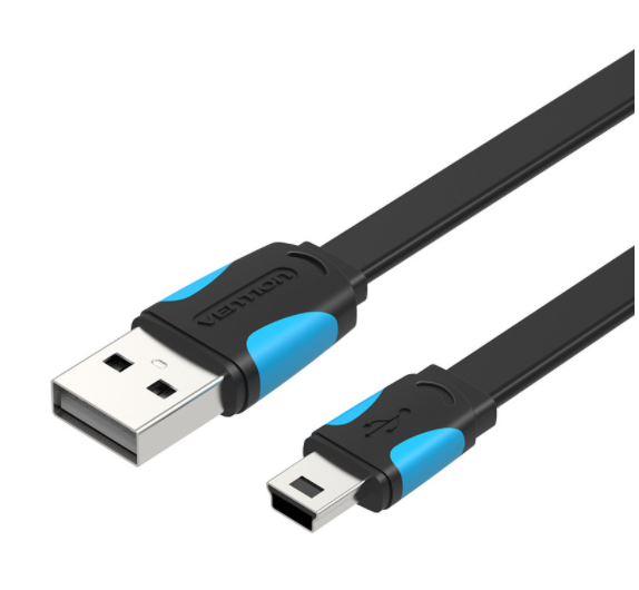 Dash Cam Radio Motor Hard Disk Cable Model [Black Flat Cable Mini USB Data Cable 1.5 Meters]
