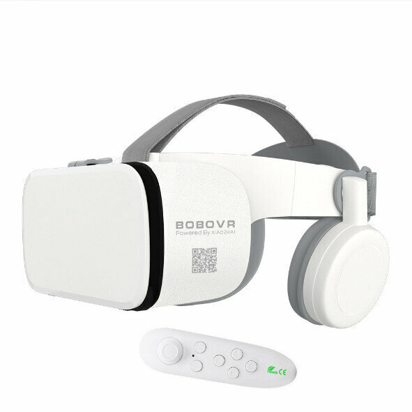 BOBOVRZ6 Otaku Bluetooth VR Glasses Wireless Headset Integrated Helmet 3D Virtual Reality Magic Mirror (English White + Y1 White)