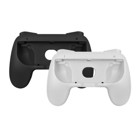 Nintendo Switch OLED joy con Left and Right Handmade Grip Small Hand Controller Game Console Accessories (Handmade Grip Black & White Pair)