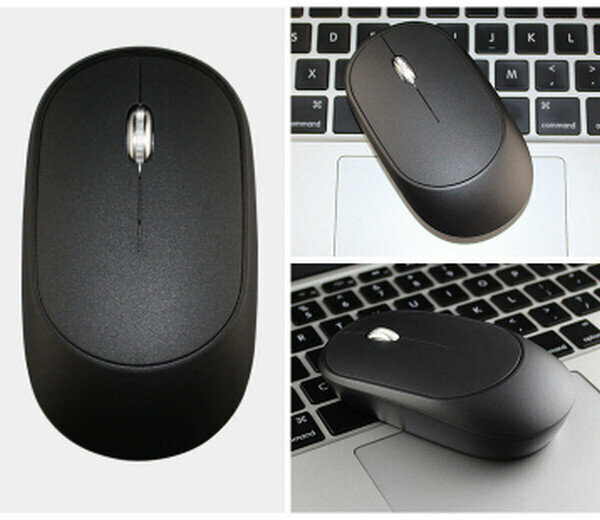 Mini Slim Wireless Bluetooth Mouse-Charging 2.4g Silent - Black