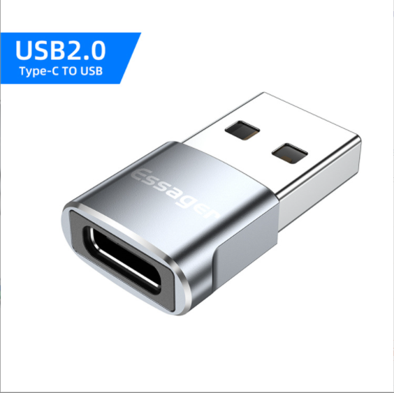 USB2.0 Male to Type-C Female Adapter (Gray)