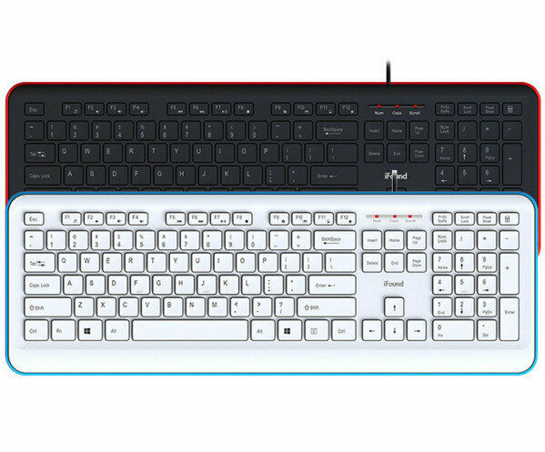 Wired USB Keyboard/Multimedia Desktop Notebook Silent Keyboard-F101 White