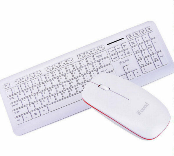 Stylish Multimedia Wired Keyboard Mouse Set F8101+ Keyboard Film - White
