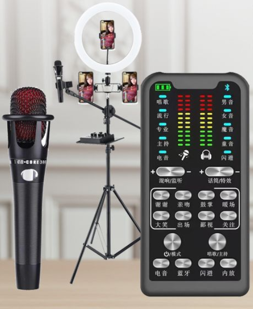 S16 Live Broadcast Set (S16+E300+26CM Fill Light Floor Bracket + Headphones + OTG (Choose One of the Two))