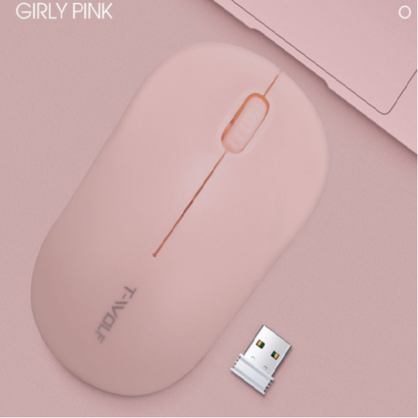 Notebook desktop wireless mouse (Thunderwolf Q4 pink)