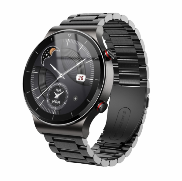 i19 Smart BraceletHeart Rate, Blood Pressure, Blood Oxygen, Music Storage Control, Photo Camera, Step Counting, Bluetooth Call Watch, (Black Steel)