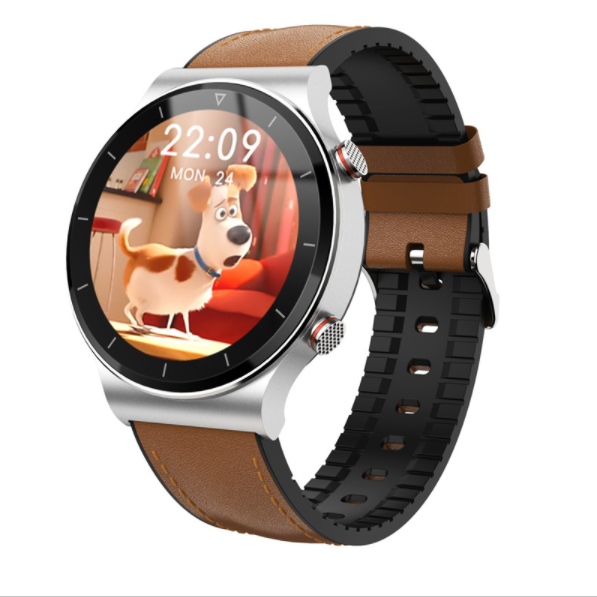 i19 Smart BraceletHeart Rate, Blood Pressure, Blood Oxygen, Music Storage Control, Photo Camera, Step Counting, Bluetooth Call Watch (Silver Brown Skin)