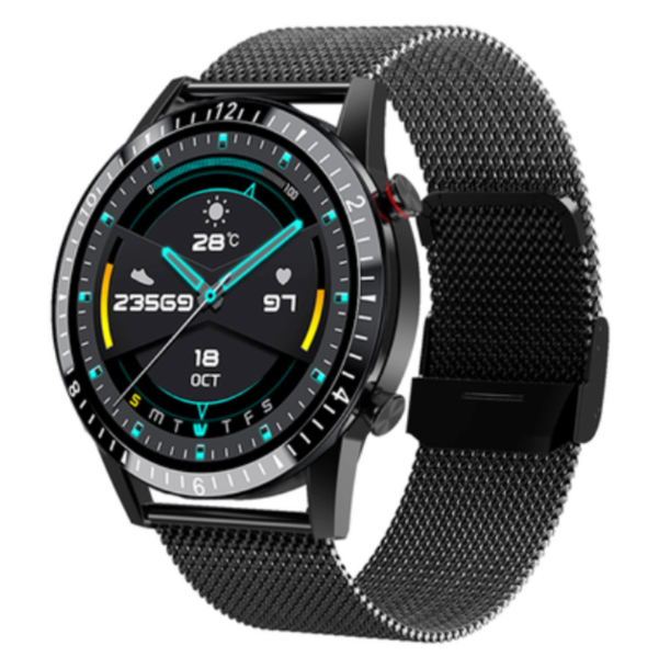 i9 heart rate, blood pressure, blood oxygen, remote control, photography, swimming-grade bluetooth call, business call, smart watch (Milan band-black)
