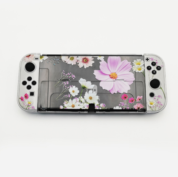 Nintendo switch OLED Crystal Case (Pink Flower PC Case)