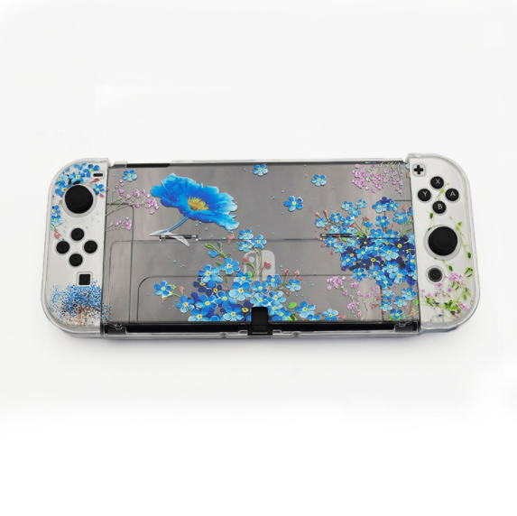 Nintendo switch OLED Crystal Protective Case (Purple Flower PC Case)
