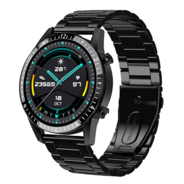 i9 heart rate, blood pressure, blood oxygen, remote control, photography, swimming-grade bluetooth call, business call, smart watch (thick steel band-black)