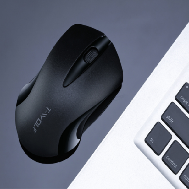 USB Wireless Mouse (Thunderwolf Q2 Black Upgrade)
