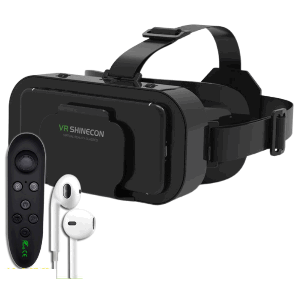 5th Generation Upgraded VR Glasses (5th Generation Upgraded + Y1 Remote Control Black + Headset)