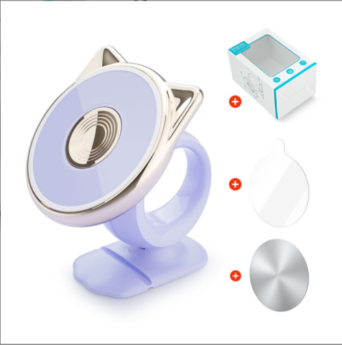 Car cartoon interior fixed navigation bracket (purple ear paste type)