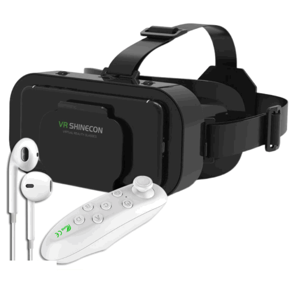 5th Generation Upgraded VR Glasses (5th Generation Upgraded + Y1 Remote Control White + Headphones)