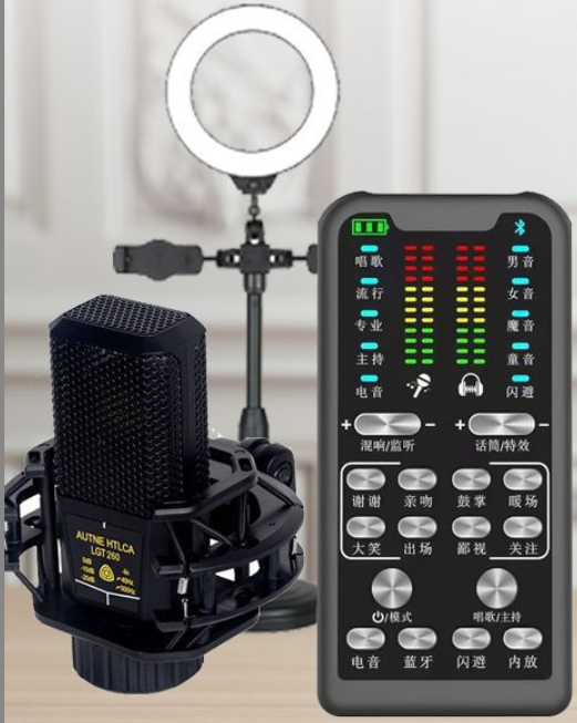 S16 Live Streaming Kit (S16+260+Duck Palm Microphone Bracket + 16CM Fill Light Desktop Bracket + Headset + OTG (Choose One of the Two))