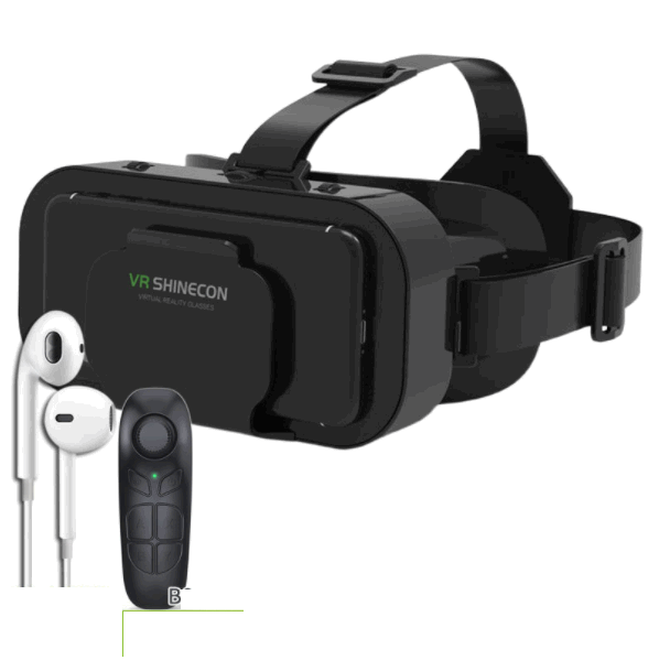5th Generation Upgraded VR Glasses (5th Generation Upgraded + B03 Remote Control + Headset)