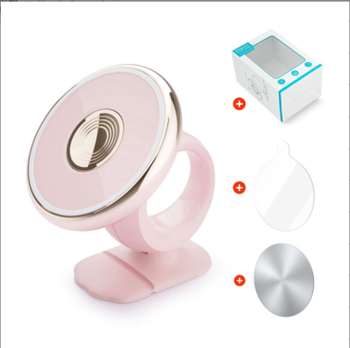 Car cartoon interior fixed navigation bracket (pink donut stick-on type)