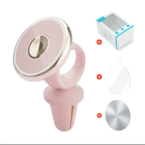 Car cartoon interior fixed navigation bracket (pink donut air outlet)