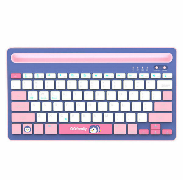 Wireless Bluetooth Slim Keyboard QK300-Pink