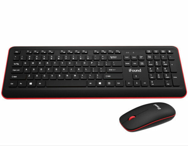 W8201 Girls Silent Chocolate Multimedia 2.4G Wireless Keyboard & Mouse Set - W8201 Black Wireless