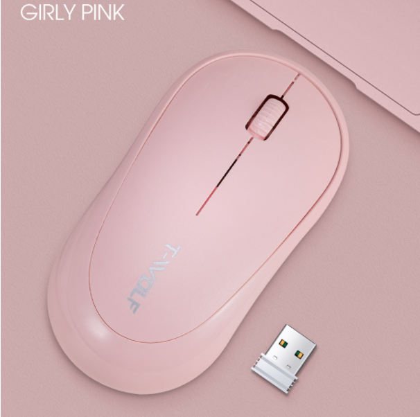 Photoelectric long wireless mouse (Thunderwolf Q18 pink)