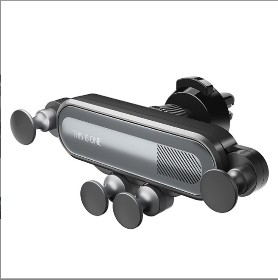 A car air outlet type mobile phone navigation gravity bracket (silver)