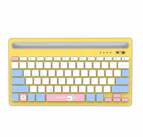 Wireless Bluetooth Slim Keyboard QK300-Yellow