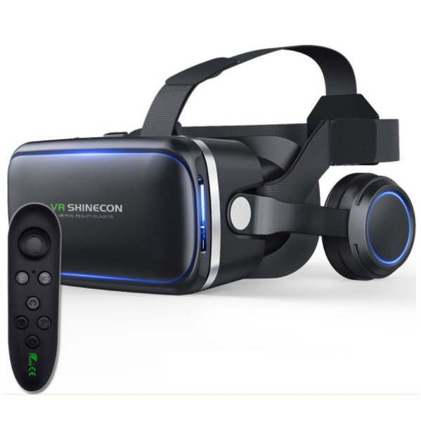 VR 3D Glasses [6th Generation Upgraded Version (English) + Remote Control Y1 Black]