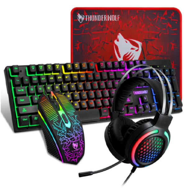 4-in-1 Mouse Set (T-WOLF Thunderwolf 4-in-1 Suit Black)